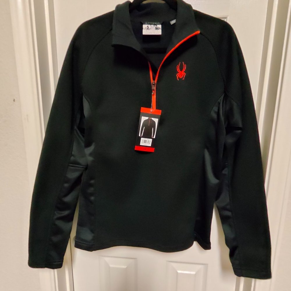 SPYDER Men’s Outbound 1/2 Zip Midweight Core Sweater Black NWT Size M